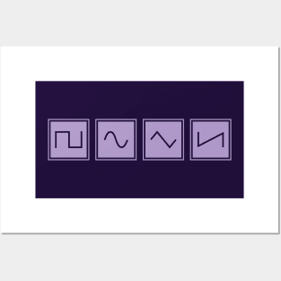 Synthesizer Waveforms Purple Posters and Art